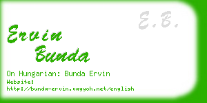 ervin bunda business card